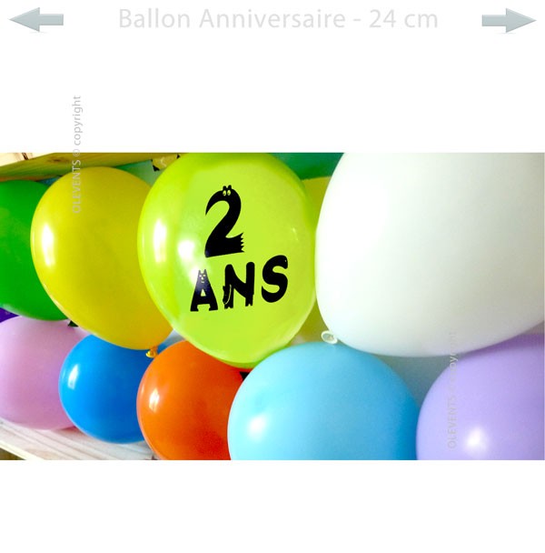 Ballons anniversaire 2 ans gonflables air ou hélium - Livraison express  partout en France