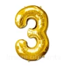 Ballon chiffre doré Chiffre : chiffre 3