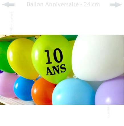 10 Ballons de Baudruche Multicolore Anniversaire 30 ans - Jour de Fête -  Boutique Jour de fête