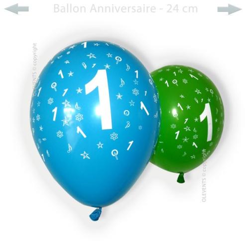 Ballon anniversaire 1 an gonflable air hélium chiffre