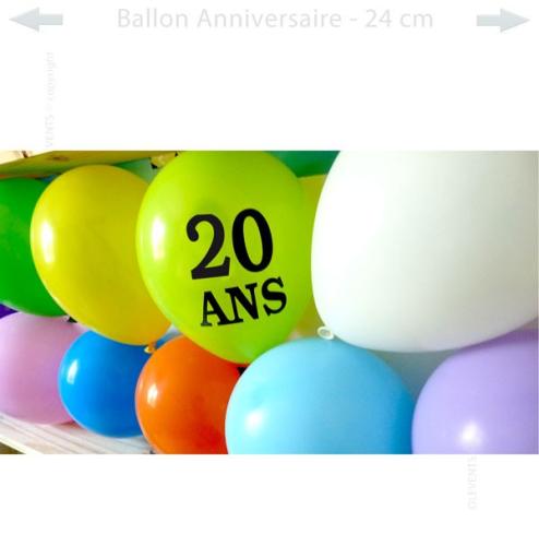 Ballon anniversaire chiffre 20 ans gonflable air hélium