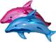 Ballon dauphin bleu et rose